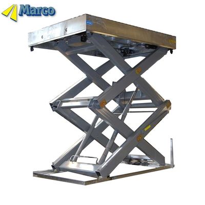 900 mm de altura cerrada Marco vertical elevadora de tijeras hidráulica plataforma de trabajo para estacionario